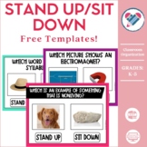 FREE Stand Up, Sit Down Activity Templates