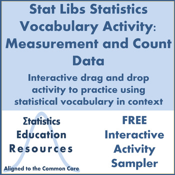 Preview of FREE Stat Libs Digital Statistics Vocabulary Activity