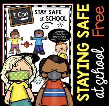 Preview of FREE Staying safe at school - social distancing - wearing a mask - washing hands