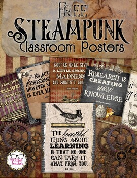 Preview of FREE Steampunk Classroom Inspirational Posters