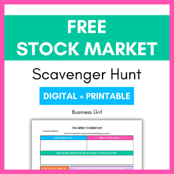 Preview of FREE Stock Market Scavenger Hunt