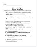 FREE Stone Age Tests (3 versions!)