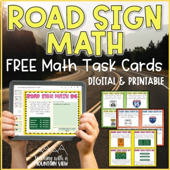 FREE Street Signs Math Task Cards Mini-Set