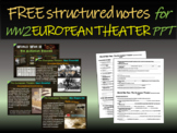 FREE Structured Notes for World War 2 (WWII) EUROPEAN THEA