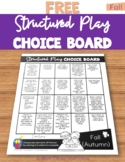 FREE Structured Play Activities Choice Board- Fall (Autism