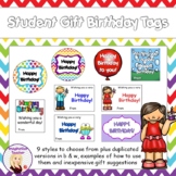 FREE Student Gift Birthday Tags