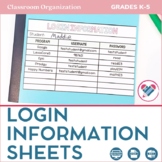 FREE Student Login Information Cards