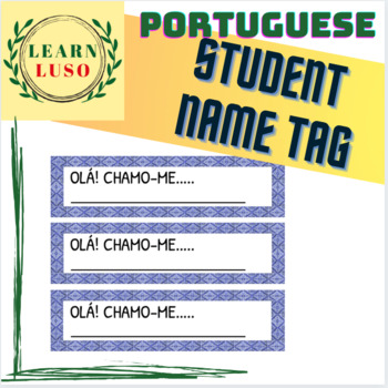 Preview of FREE Student Name Tag - Portuguese **Editable**