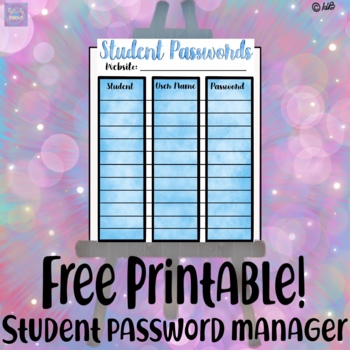 Preview of FREE Student Password Manager