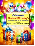 FREE Student Reward Birthday Incentive Posters Classroom R
