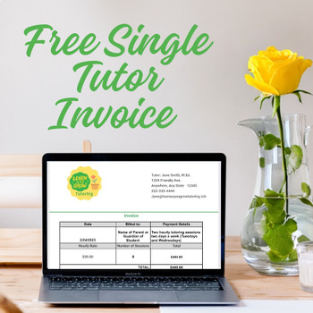 Preview of FREE Student Tutoring Invoice in Google Sheets