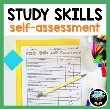 Preview of Study Skills Activity: High School Middle School Self Assessment Worksheet