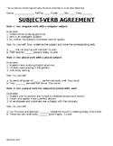 Subject Verb Agreement Rules and Printable FREE