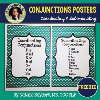 Preview of FREE Subordinating and Coordinating Conjunctions Posters - FANBOYS & AAAWWUBBIS