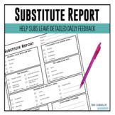 FREE Substitute Report | Substitute Notes