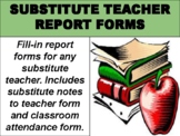 FREE Substitute Teacher Report Forms