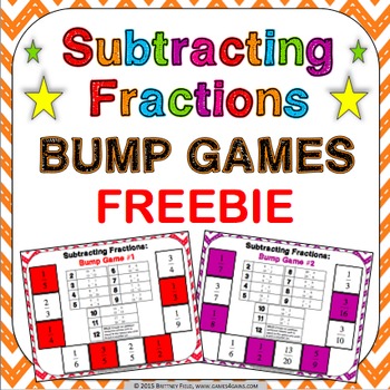 Preview of FREE: Subtracting Fractions Bump Games