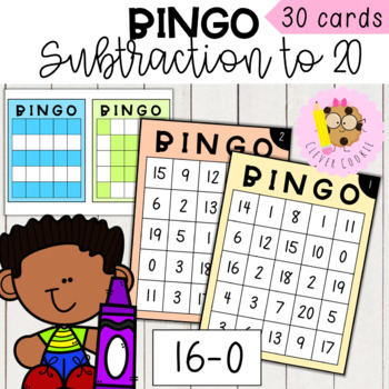 Free Subtraction Bingo Math Game Facts To 20 By Clever Cookie By Mika 