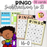 FREE Subtraction Bingo Math Game Facts to 20