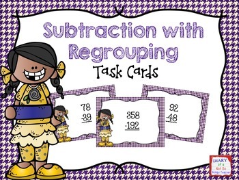 Preview of FREE Subtraction with Regrouping Task Cards
