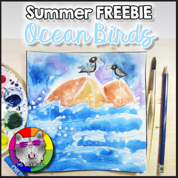 Preview of FREE Summer Art Project, Ocean Birds