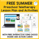 FREE Summer/Beach Preschool Speech Teletherapy Lesson Plan