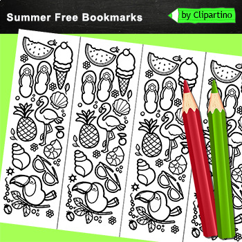 Preview of FREE Summer Bookmarks\ Bookmarks Coloring freebies