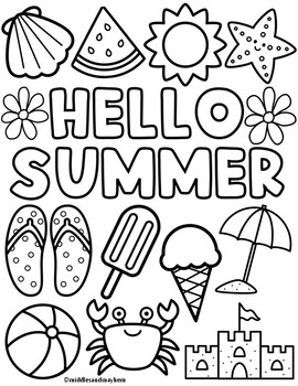 FREE Summer Coloring Page by Middles and Mayhem | TPT