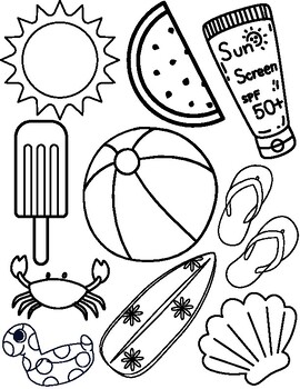 FREE Summer Coloring Pages by My Lesson Lounge | TPT