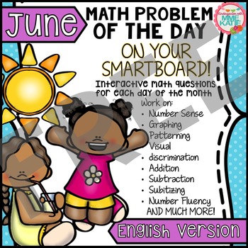 Preview of FREE Summer End of Year Father's Day June SmartBoard Math Problem of the Day