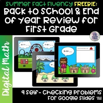 Preview of FREE Summer Fact Fluency | First Grade Back to School and End of Year Review