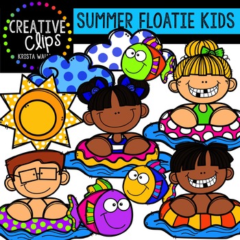 Preview of FREE Summer Floatie Kids {Creative Clips Digital Clipart}