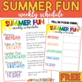 FREE Summer Fun Schedule