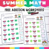FREE Summer Math Addition Worksheet