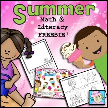 Preview of End of the Year Activities FREE Kindergarten 1st 2nd Summer Math & Literacy Pack