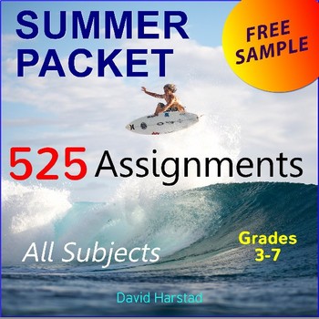 Preview of FREE - Summer Packet | 4 Humor Writing Prompts (Gr. 3-7)