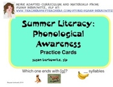 FREE Summer Phonological Awareness Practice Pack