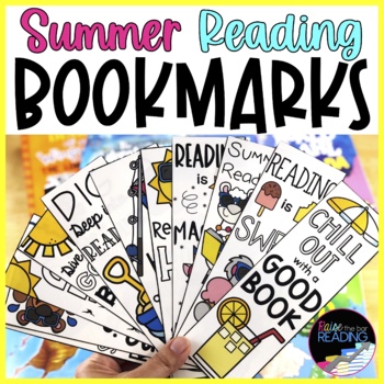 Preview of FREE Summer Reading Bookmarks, Summer Bookmarks to Color