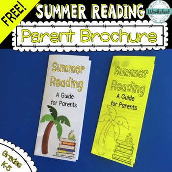 Preview of Summer Reading Brochure for Parents (Free!)