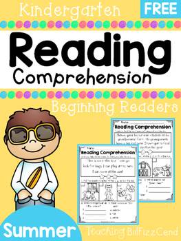 Preview of FREE Kindergarten Reading Comprehension (Summer Edition)