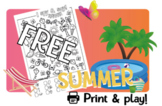 FREE Summer Spy, Counting and Coloring printable for Kids,