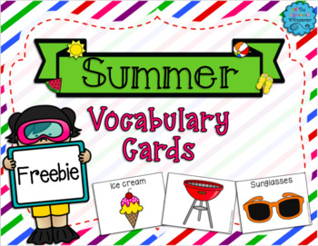 Preview of FREE Summer Vocabulary Cards
