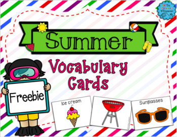 FREE Summer Vocabulary Cards by The Speech Whisperer | TPT