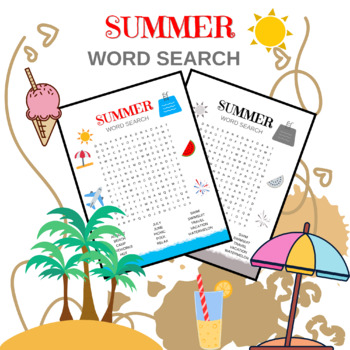 Preview of FREE- Summer Word Search puzzles