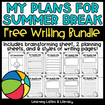 Preview of FREE Summer Writing Prompt May June Writing Activities Summer Break Writing