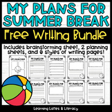 FREE Summer Writing Prompt May June Writing Activities Sum