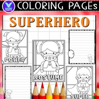 Preview of FREE * Superhero Coloring Pages & Writing Paper Activities ELA No PREP