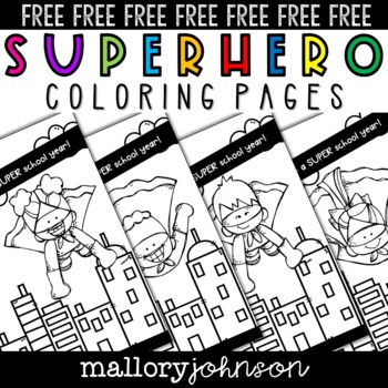 Preview of FREE Superhero Coloring Pages for beginning of school