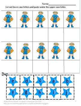 free superhero theme kindergarten literacy and math cut and paste activities