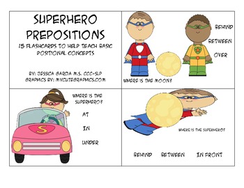 Preview of FREE- Superhero prepositions